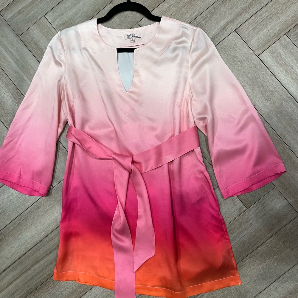 Badgley Mischka Pink Satin Fabric size S